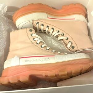 Pink Alexander McQueen boots